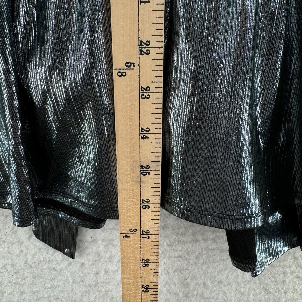 Nina Parker Metallic Jacket Womens Size 3X Tie Shiny Ice Blue Cardigan Party NEW - Picture 6 of 9